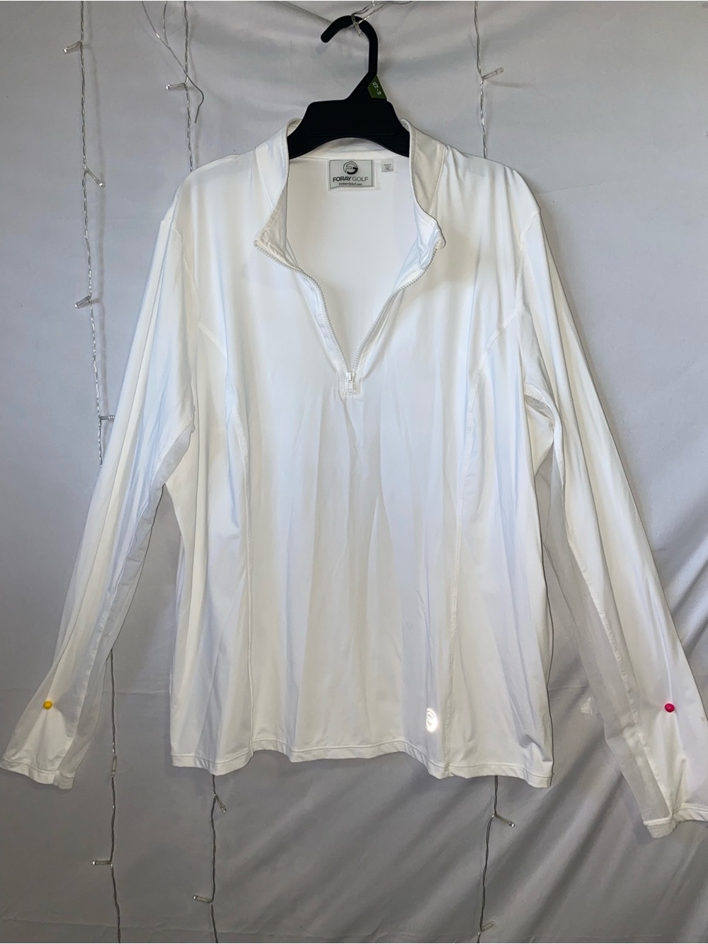 Tommy Bahama White Long-Sleeve Quarter-Zip Polo